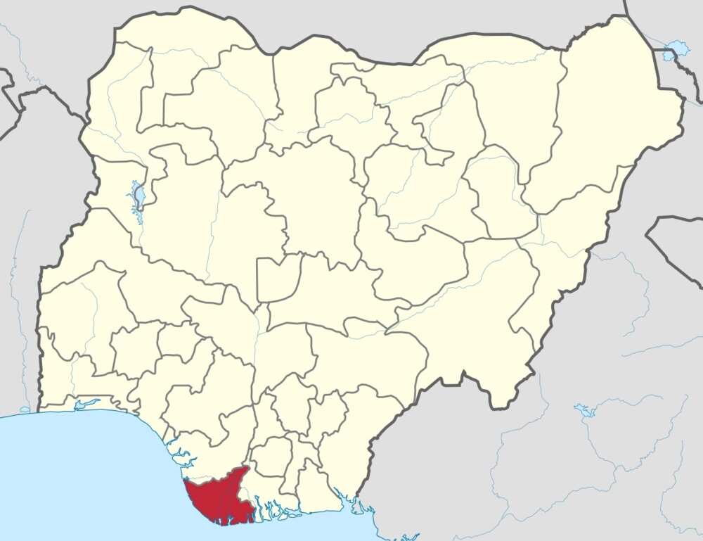 Bayelsa State on map