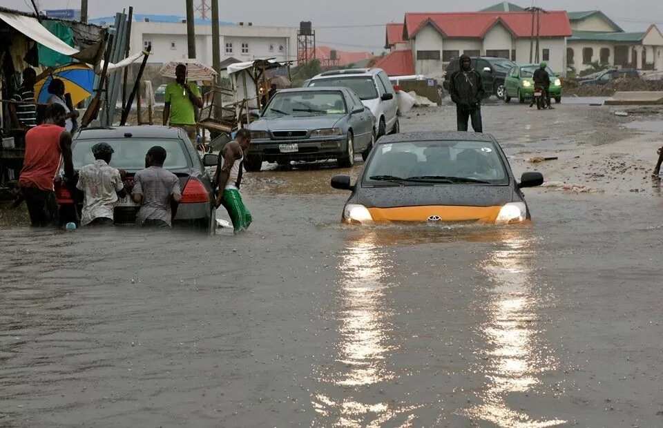 Cars submerged by rain in Lagos. Source: Facebook, Rapid Response Squad