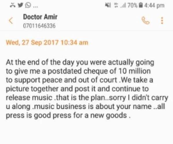 Singer Harrysong fires back at Dr Amir over intellectual theft allegations (photo)