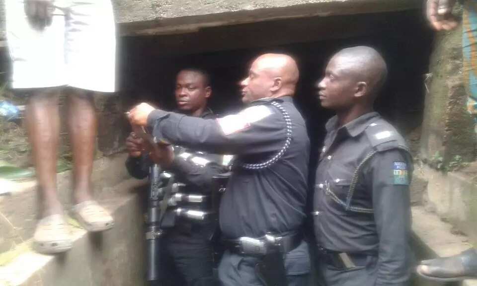 Two suspects have so far been apprehended by the residents following a search of a tunnel. Photo credit: RRS Facebook