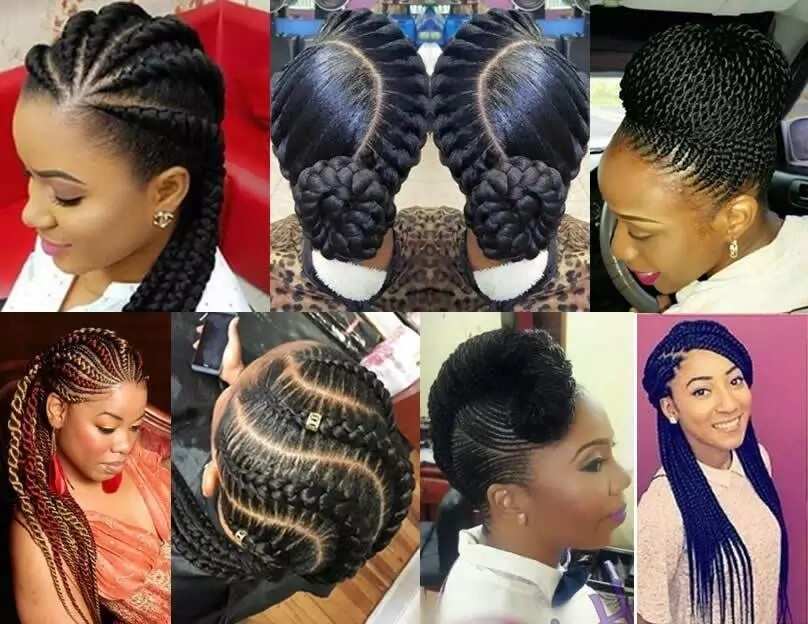 Mix of Nigerian braids for round face