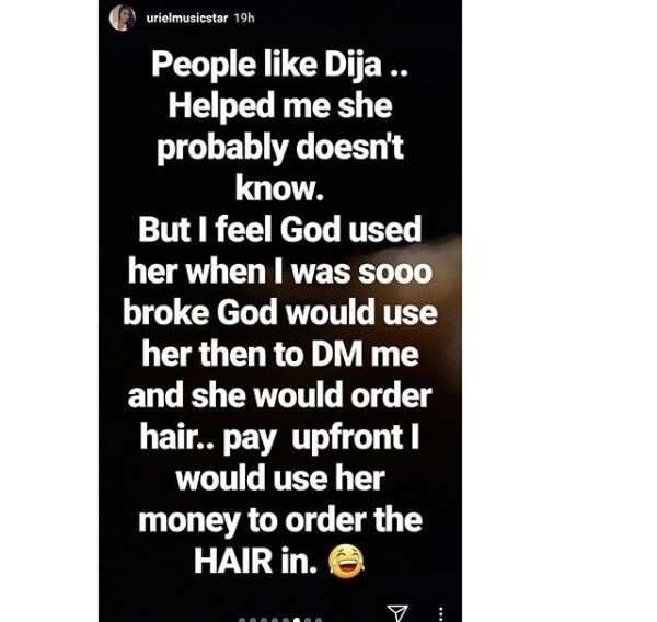 BBNaija’s Uriel shares how God used Mavin singer Dija to lift her up when she was down