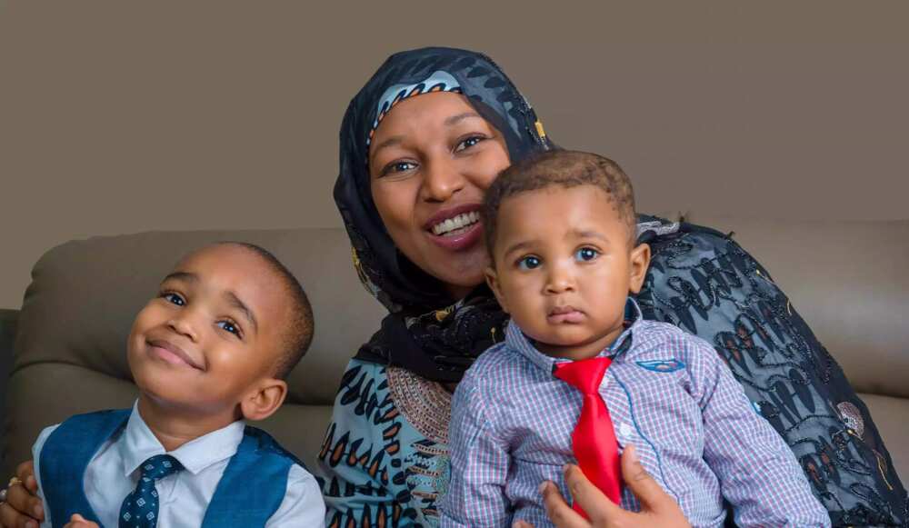 Safinatu Lami Buhari with her children Safinatu Lami Buhari with her children
