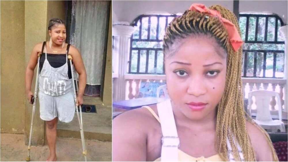 Pretty young lady Joy Nwaokike who survived ghastly accident 4 years ago is searching for a job