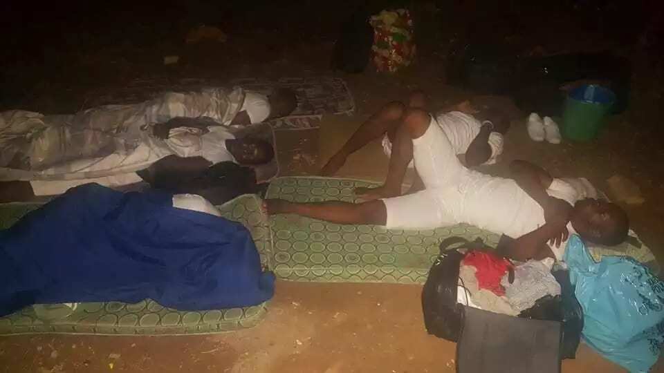 Corp members sleeping outside