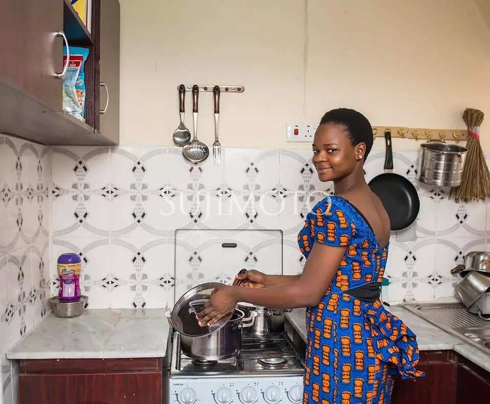 See photos of "lucky" Olajumoke in her new home