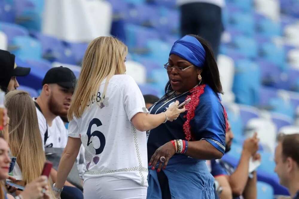 Pogba’s girlfriend joins mum to cheer France against Uruguay at Russia World Cup