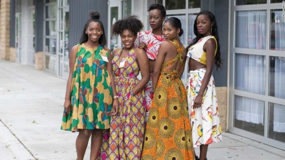 African ladies in dresses