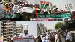 100 days out of office: Thousands of Buhari sympathizers flood Abuja (Video)