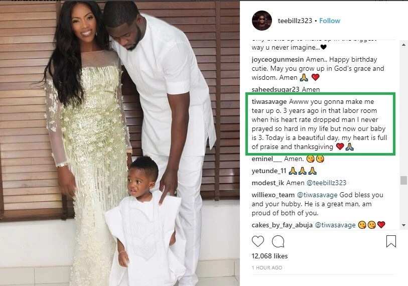 Tiwa Savage and Teebillz come together to celebrate son as he clocks 3