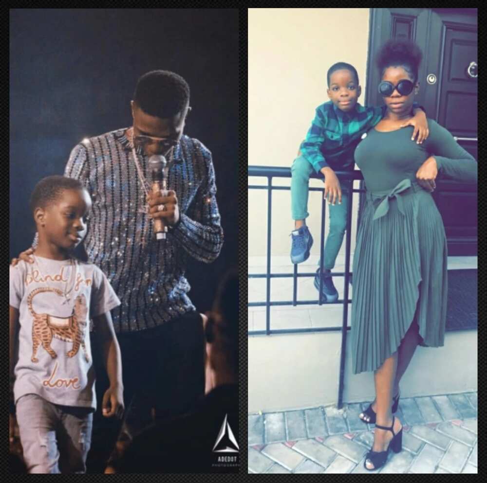 Wizkid with his son and baby mama