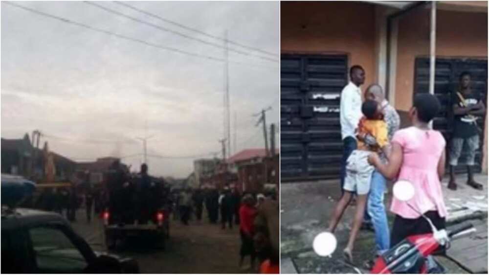 Stray bullet hit and kills young boy as Imo government begins the demolition of market (photos) Stray bullet hit and kills young boy as Imo government begins the demolition of market (photos)