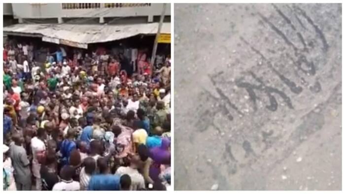 Video shows thousands of Lagos residents at the scene where Allah's name reportedly appeared