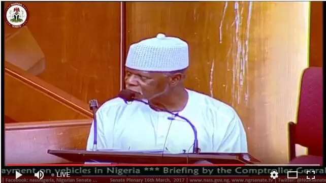 BREAKING: Nigerian Senate tells Customs boss to re-appear in uniform (Video)
