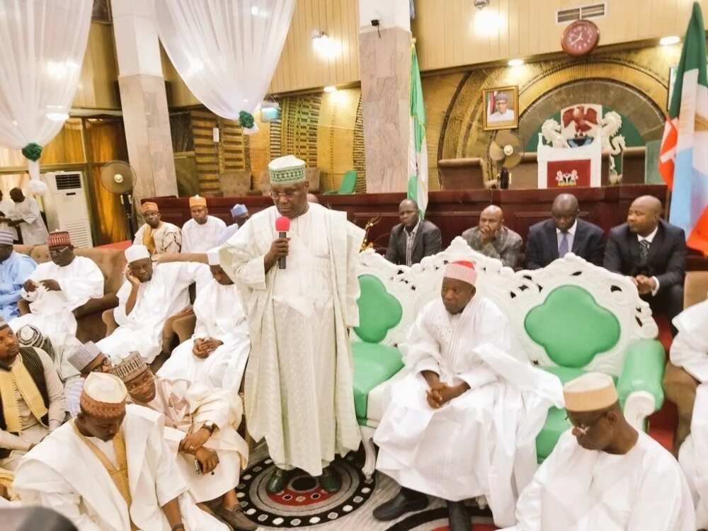 Atiku Abubakar pays condolence visit to Kano governor over death of Maitama Sule