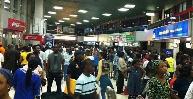 Passengers at the Lagos airport