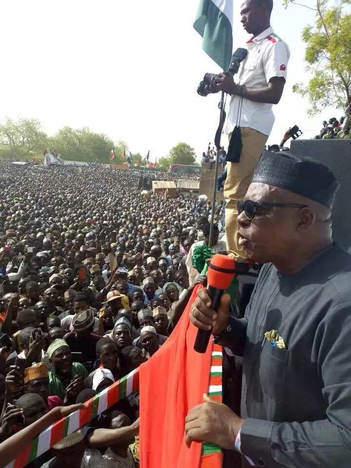 Party chairman, Uche Secondus, addressing the crowd. Photo source: Governor Dankwambo