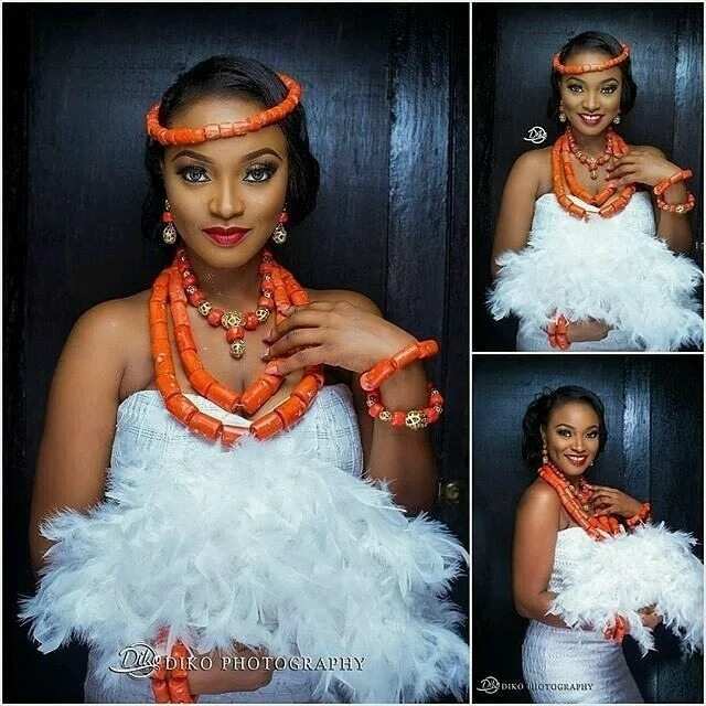 Igbo traditional wedding attire for the bride - white