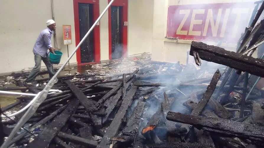 Fire guts late Audu Abubakar's plaza (photos)