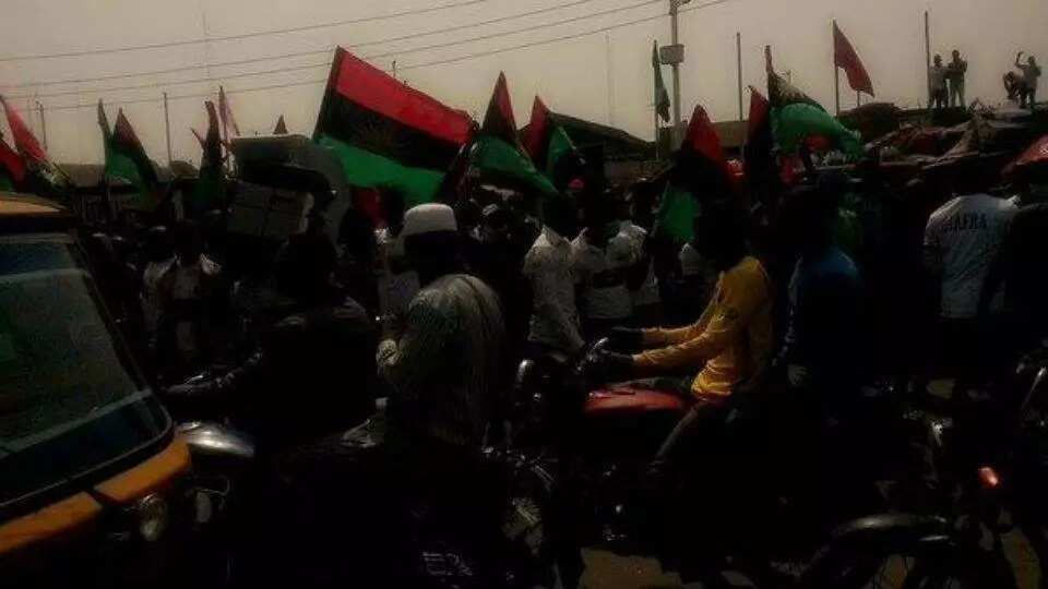 Kanu's Detention: Biafra Protest Hits Lagos (Photos)