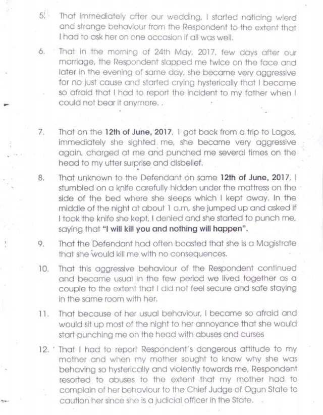 One year after their wedding, Olusegun Obasanjo’s son drags wife to court over domestic violence - Court documents reveal