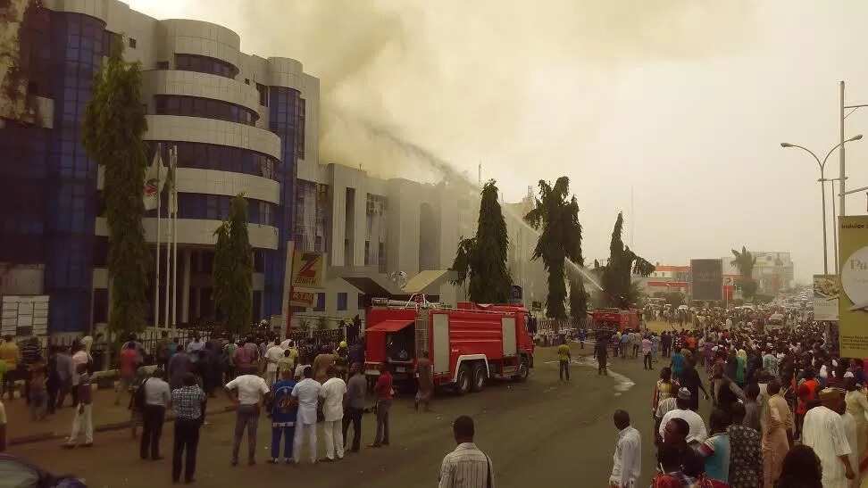 Fire guts late Audu Abubakar's plaza (photos)