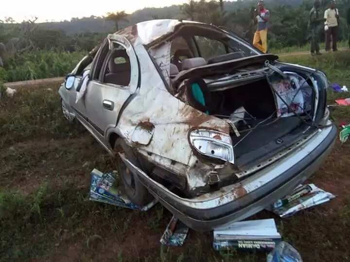 Reverend father, 4 others, survive after car somersaulted 3 times