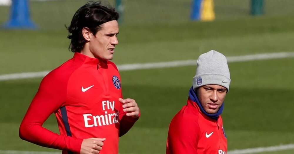 Neymar and Edinson Cavani pictured training together after PSG superstars' penalty row