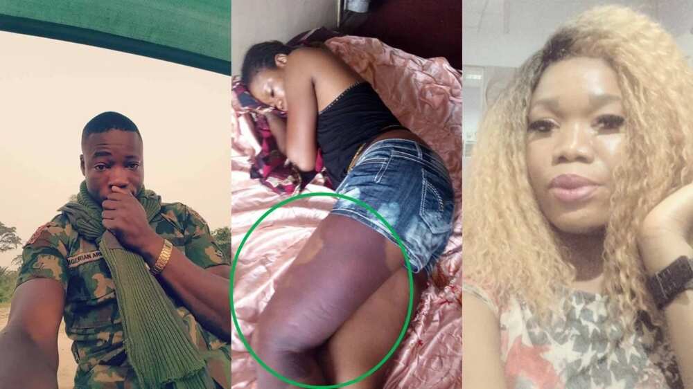 How Army officer beats up lady on her way to Onitsha (photos)