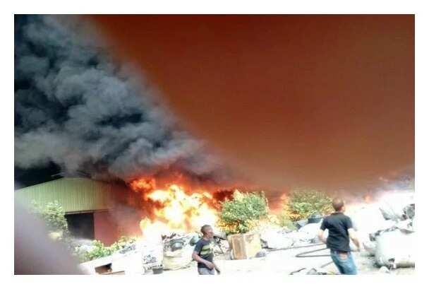 BREAKING: Fire guts Lagos factory, destroys property worth millions of naira