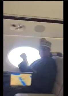 Is this really Dasuki spraying money in private jet?