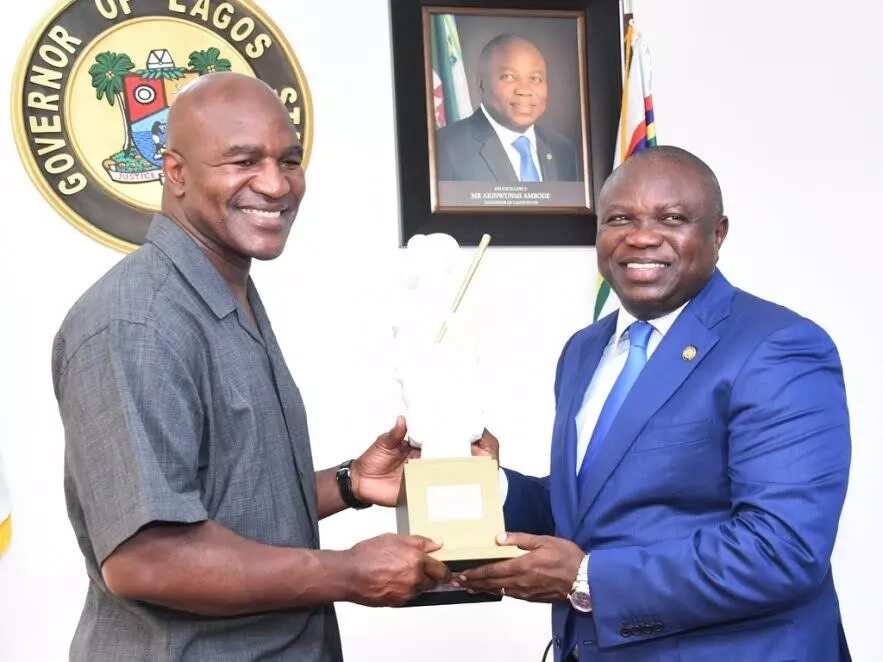 Evander Holyfield received by Governor Ambode (photos)