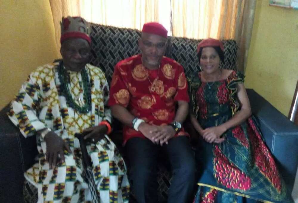 JUST IN: Nnamdi Kanu arrives Umuahia meets parents for the first time since his release (photos)