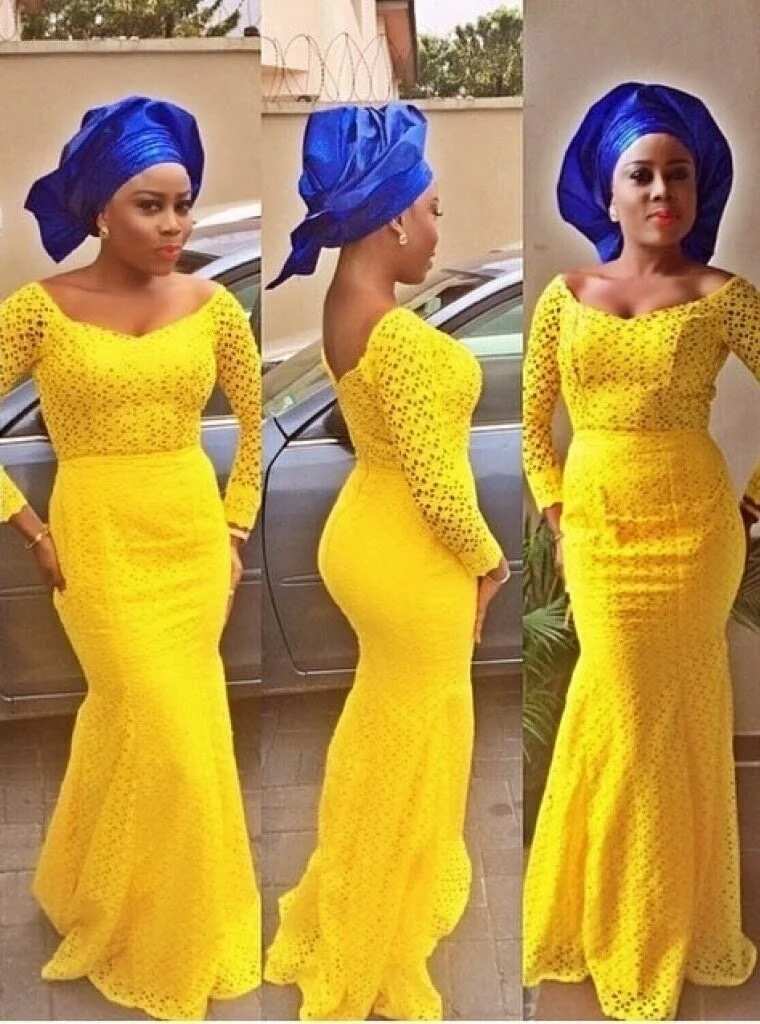 Latest lace gown styles in Nigeria chic