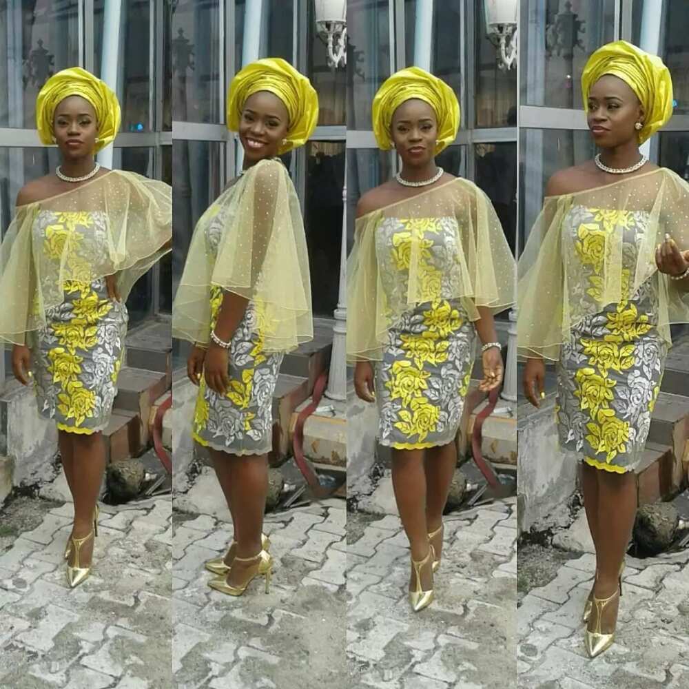 A midi dress with lace cape A midi dress with lace cape