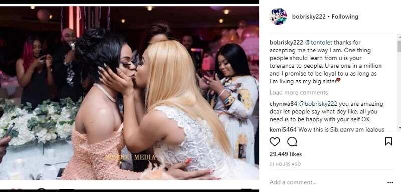 Bobrisky thanks Tonto Dikeh for accepting her the way she is