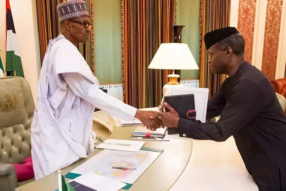 Buhari receives Osinbajo at State House