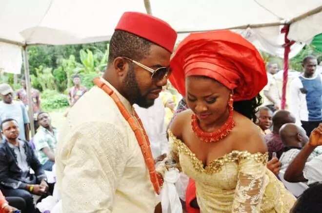 Igbo traditional wedding attire for the bride