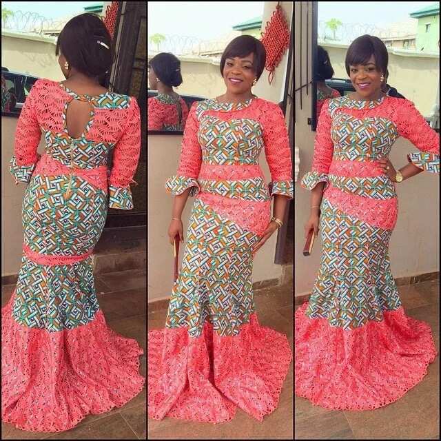 ankara with lace combination styles