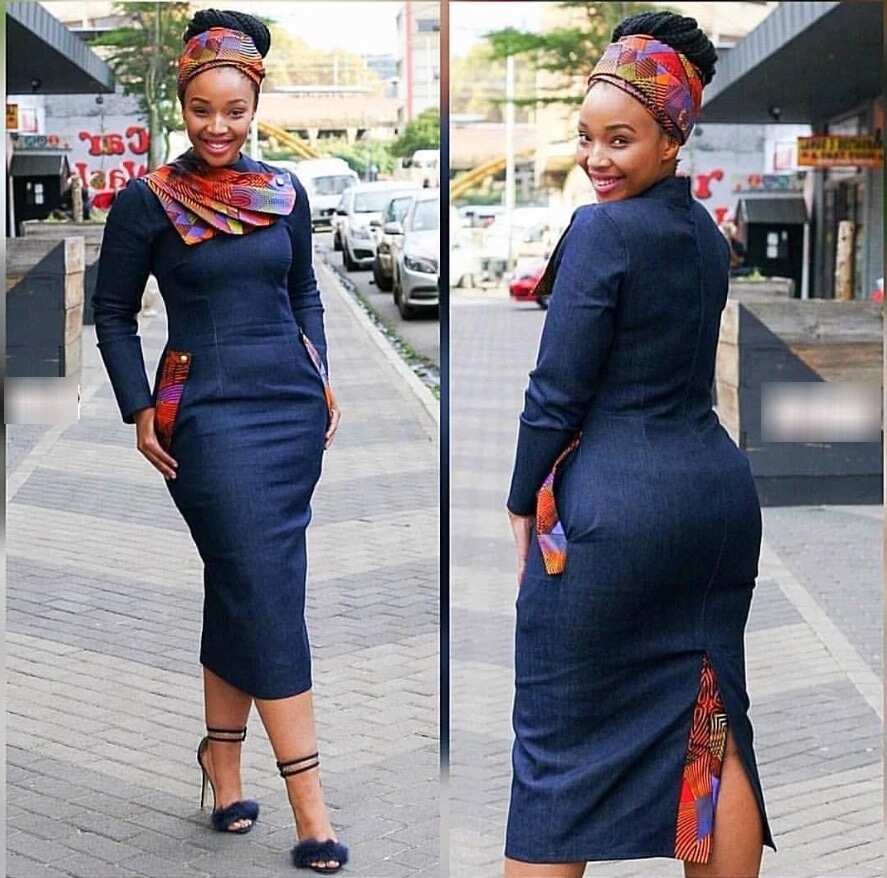 ankara jeans gown