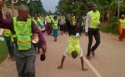 Lord's Chosen members perform stunts to preach