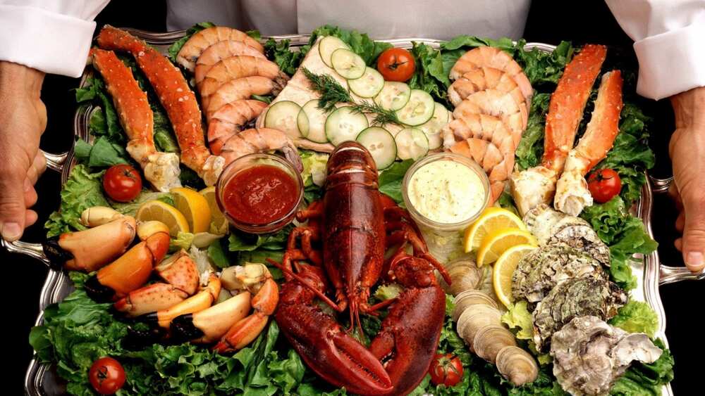 Seafood contains a large amount of protein Seafood contains a large amount of protein