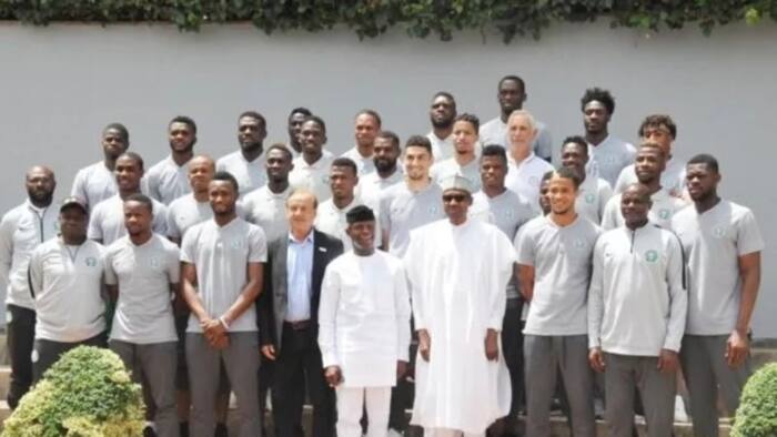 Buhari urges Super Eagles to make Nigeria proud in presidential villa visit, Mikel talks tough
