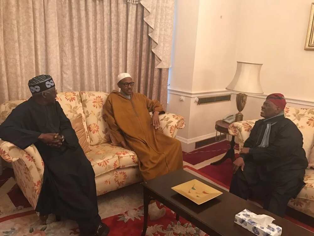 BREAKING: President Buhari receives APC leaders in London
