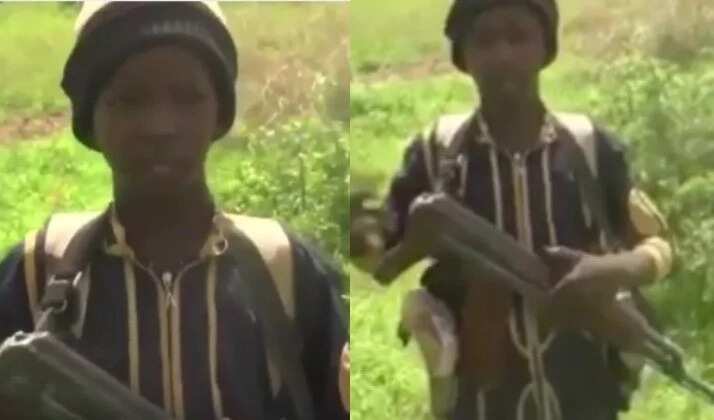 A child soldier in the Sambisa forest.