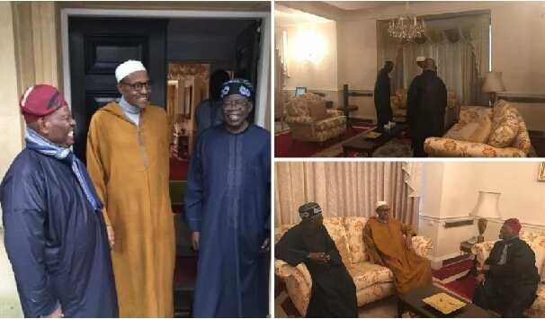 Nigerians react to President Buhari receives APC leaders in London