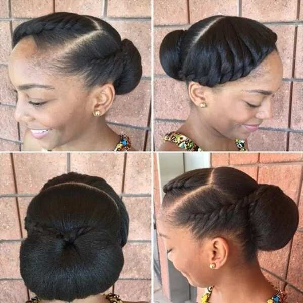 Formal chignon hair with asymmetrical twists