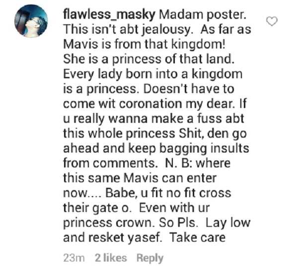 “Eleme Princess” who accused Marvis of Impersonation deletes her Instagram page