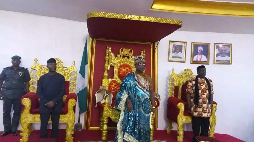 Osinbajo and Okorocha visit the palace