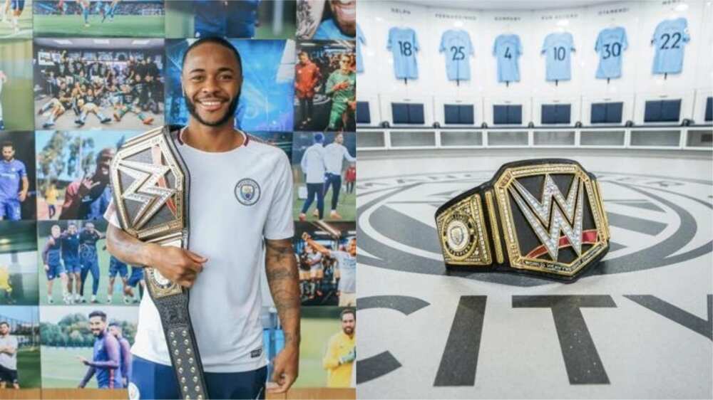 Manchester City receive title belt for winning the Premier League